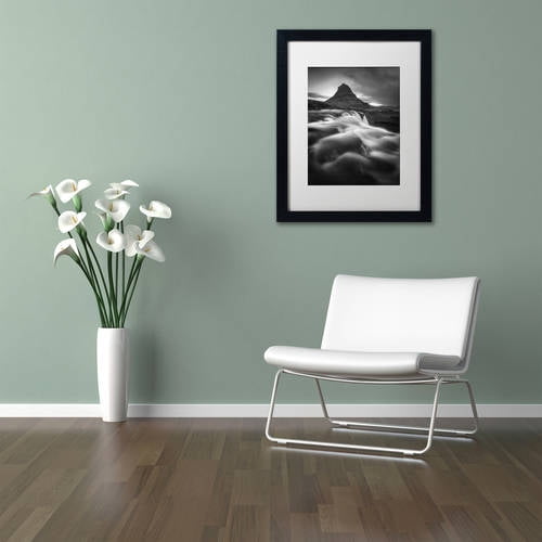 Trademark Fine Art "Kirkjufell" Canvas Art by Mathieu Rivrin, White Matte, Black Frame