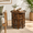 Antique Brown-18x18x18, variant on White Wash Octagon 18x18x18 Solid Wood Hand Carved Folding Accent End Table