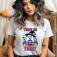 thumbnail image 2 of Trick Or Treat Ghost Shirt Halloween Witch Hat Pumpkin Tee, Ash, Size S, 2 of 6