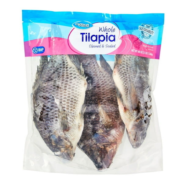 Great Value Frozen Whole Tilapia, 3 lb