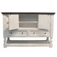 thumbnail image 6 of Sunset Trading Rustic French Dresser and Mirror Set - 6 Drawer - 2 Storage Cabinets - Large Display Shelf - Distressed White and Brown Solid Wood, 6 of 9