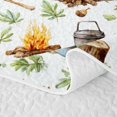 thumbnail image 5 of Manfei Happy Camping Bed Spread Queen 3pcs,Jungle Squirrel Queen Coverlet Set,White Sage,1 Quilt and 2 Pillowcases, 5 of 7
