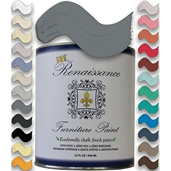 Retique It Chalk Furniture Paint by Renaissance DIY, 32 Fl Oz (Pack of 1), 06 Greystone, 32 Ounce