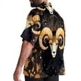 thumbnail image 3 of Aries Constellation Men's Casual Poplin Printed Button Down Short Sleeve Summer Beach Shirts - Unisex, 3 of 6