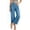 Blue, variant on Women's High Waist Multi Button Front Patch Pocket,Cropped Flare Jeans Solid Vintage Wash Denim Capri Pants,Black Women's XS-XL