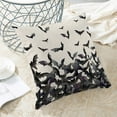 thumbnail image 4 of Halloween Pillow Covers 18 x 18 Inch Set of 2 Black Bats Throw Pillows Outdoor Decorative Holiday Happy Halloween Pillowcases Linen Cushion Cases for Farmhouse Home Bed Sofa Couch, 4 of 6