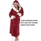 thumbnail image 5 of Sonducket Albornoz de manga larga para mujer, pijamas con capucha alargados suaves, para la ducha del hogar, de Color sólido, ropa de dormir Pijama Rojo SG, 5 of 6