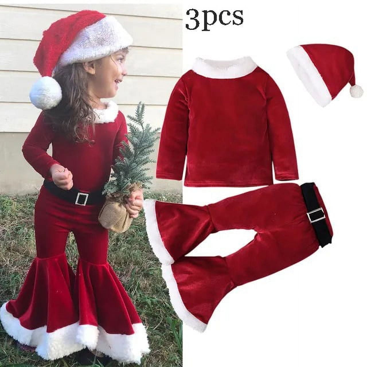 Vestido De Navidad Para Niña – Traje De Mamá Noel Con Capa Y Sombrero, Terciopelo Suave Para Fiestas Y Sesiones De Fotos