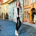 thumbnail image 4 of Women Long Sleeve Open Front Cardigan Print Shawl Neck Breathable Lightweight Kimono Cardigan Summer Wear Outwear,M, 4 of 6