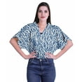 thumbnail image 1 of Moomaya Printed Womens Wrap Blouse Moss Georgette Elastic Waist Summer&nbsp;Crop Top, 1 of 5