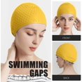 thumbnail image 4 of Gorro de natación de SILICONA cómodo para cabello rizado medio y largo para hombres y mujeres JM, 4 of 4