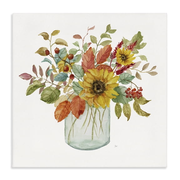 Stupell Industries Rustic Lodge Simple Country Botanicals Sunflower Vase Design Canvas Art, 30 x 30, by Nan