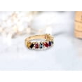 thumbnail image 2 of Rainbow Sapphire Eternity Band Ring For Women Multi Color Gemstone Baguette Cut Gemstone Half Eternity Anniversary Gift, 2 of 5