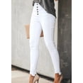thumbnail image 2 of Vaqueros Sidefeel de cintura alta blancos ajustados para mujer, talla 16, 2 of 5