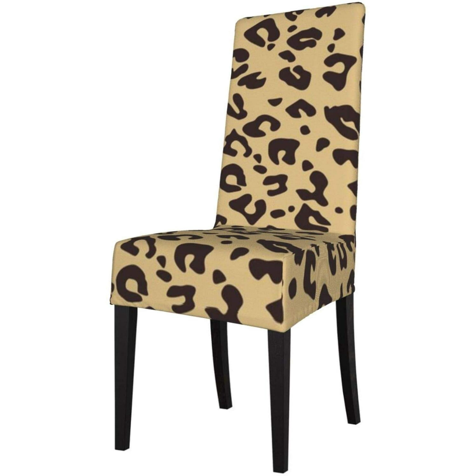 Stretch Chair Cover Dining, Leopard Print Parson Chair Covers