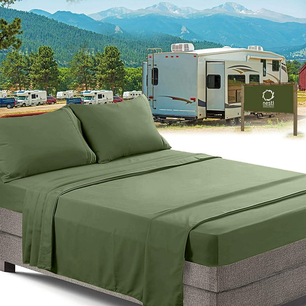 RV/Short Queen Bed Sheets Set Bedding Sheets Set for Campers, 4Piece