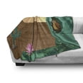 thumbnail image 3 of Colorful Soft Flannel Fleece Blanket, Desert Landscape Illustration with a Big Saguaro Cactus and a Bird Barren Nature, Cozy Plush for Indoor and Outdoor Use, 60" x 80", Multicolor, by Ambesonne, 3 of 6
