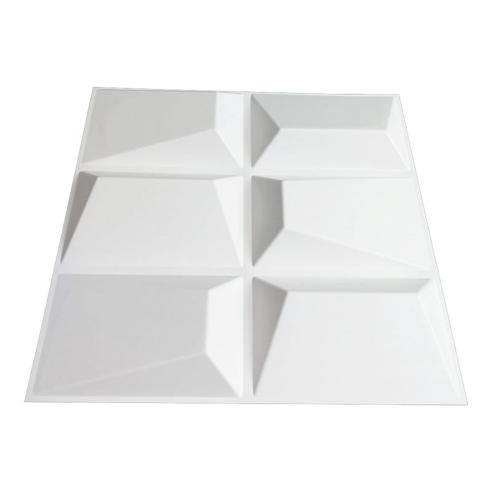 Art3d 12 Sheet 19.7"x19.7" 3D Wall Panels, White PVC Wall Decorative Tile for Home Decor