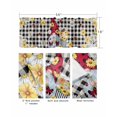 thumbnail image 5 of Gnomes Daisy Kitchen Curtain Valances for Windows Farmhouse Short Curtains, Retro Farmhouse Floral Black Buffalo Plaid Rod Pocket Valance Curtain for Bedroom Cafe Living Room 56"x16", 5 of 8