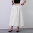 thumbnail image 5 of Women's Bubble Long Skirt Elastic Waist A-Line Pleated Ruffle Flowy Balloon Maxi Skirts with Pockets, 5 of 6
