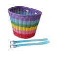 thumbnail image 2 of koolsoo Kids Bike Basket Cycling Accessories Travel Shopping Imitation Rattan Basket Blue Straps, 2 of 9
