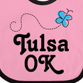 thumbnail image 4 of Inktastic Tulsa Oklahoma butterfly Girls Baby Bib, 4 of 4