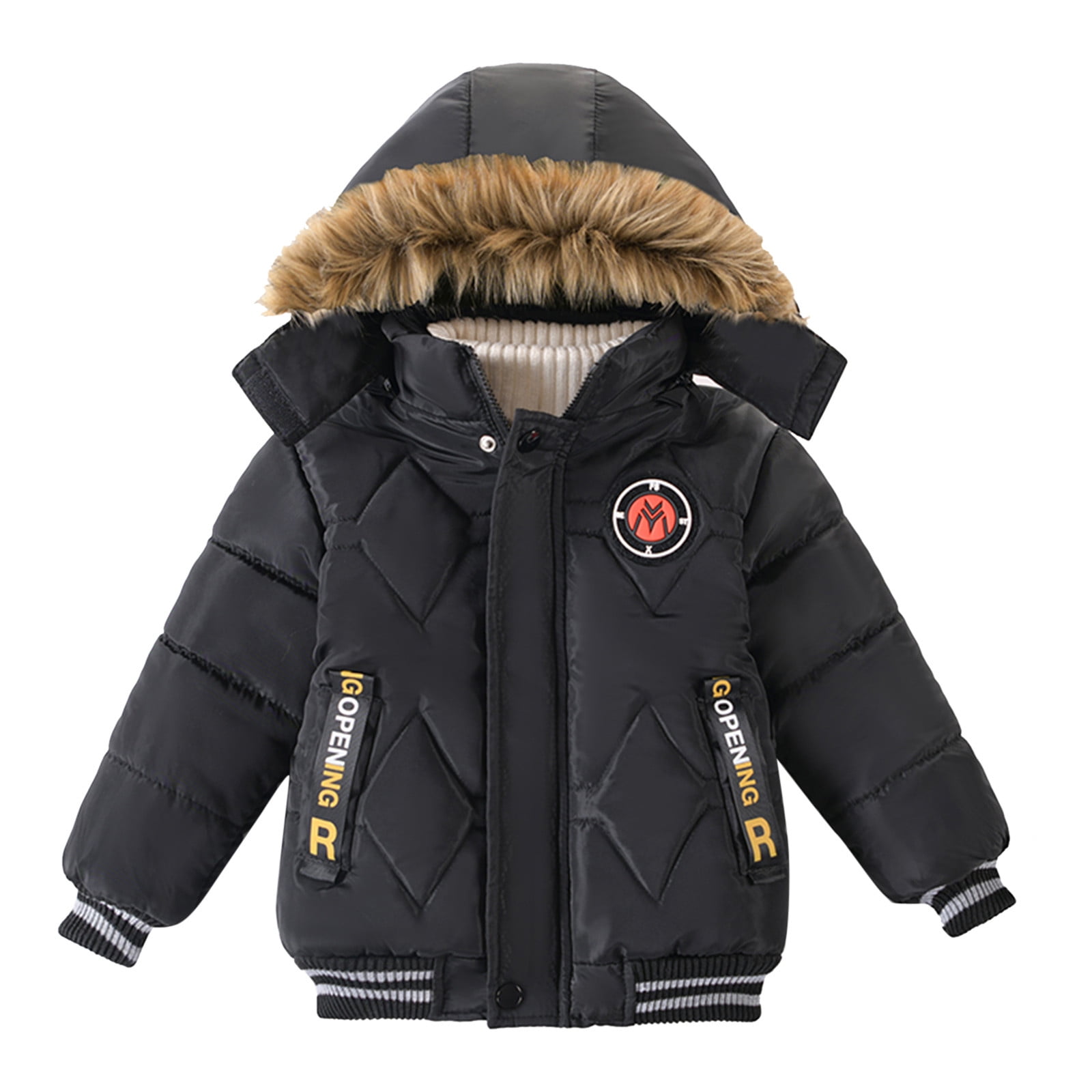 JDEFEG Toddler Jackets Boys 5T Children Winter Boy Jacket Coat Hooded ...