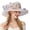 Pink, variant on Sun Hat with Wide Brim Organza Flower Feather Decoration UV Protection Translucent Material Women Hat Headdress