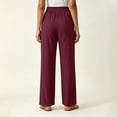 thumbnail image 3 of fatyb Womens Straight Leg Pants Elastic Waist Casual Long Pants Lightweight Plain Trousers with Pockets, 3 of 6