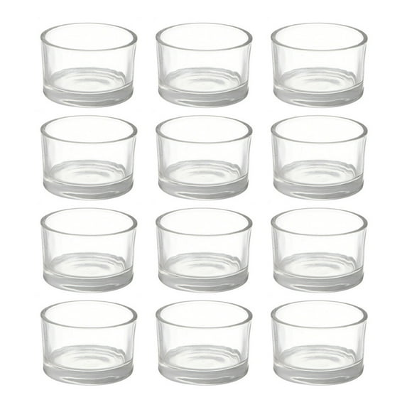 Shisuyan 12pcs Clear Votive Candle Holder Table Centerpiece Glass Tealight Candle Holders