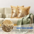thumbnail image 6 of 4Pcs Gold Silver Sequin Pillow Covers 18x18 Inches Shiny Luxury Decorative Cushion Cases with Hidden Zipper Design for Home Décor - Perfect for Sofa, Bed, Living Room, and Party, 6 of 6