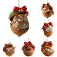 thumbnail image 2 of Forest Animal Acorn Ornaments, Unique Resin Woodland Hanging Decorations, Nature Inspired Christmas Tree Decor Gift for Animal Lovers Home Holiday Display 6PCS, 2 of 7
