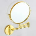 thumbnail image 6 of yotijay Double Sided Wall Mount 3X Magnification Bathroom Cosmetic Shaving Swivel Mirror Golden, 6 of 8