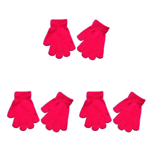 Guantes para niños Qarigey 1 par Accesorio de ropa cómodo sencillo antifrío Color sólido Rosa