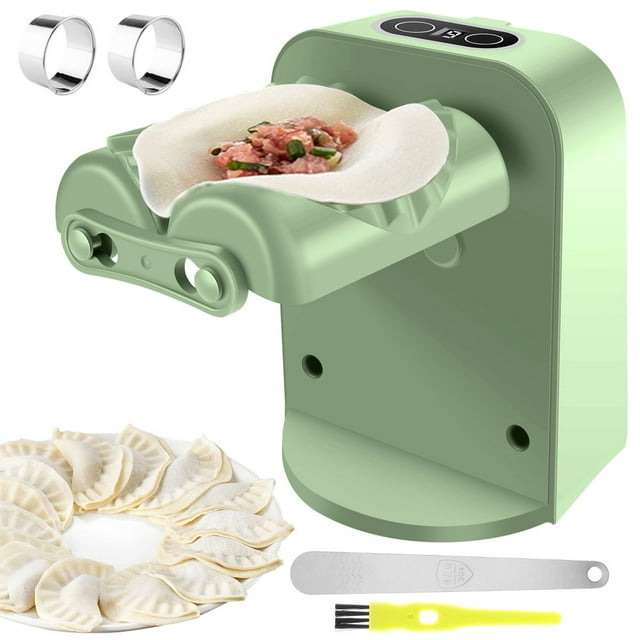 6Pcs Dumpling Maker Machine 3 Modes Household Automatic Dumpling Maker with Spoon Brush Easy to Clean Dumpling Press Machine with Dumpling Cutter Portable Electric Dumpling Maker