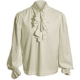 thumbnail image 3 of Camisas sólidas para hombre, Camisa de manga larga victoriana Steampunk Vintage para hombre, Camisas con cuello de volantes para hombre, Camisa Retro para boda de rendimiento para hombre Sincero Hogar, 3 of 6