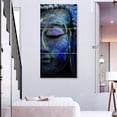 thumbnail image 3 of Elephant Stock Blue Meditating Buddha Wall Art - Vertical Multi Panel Canvas - Living Room Wall Decor - Religion And Spirituality Multi Panel - Black And Gray Decor - 39" x 80", 3 of 8