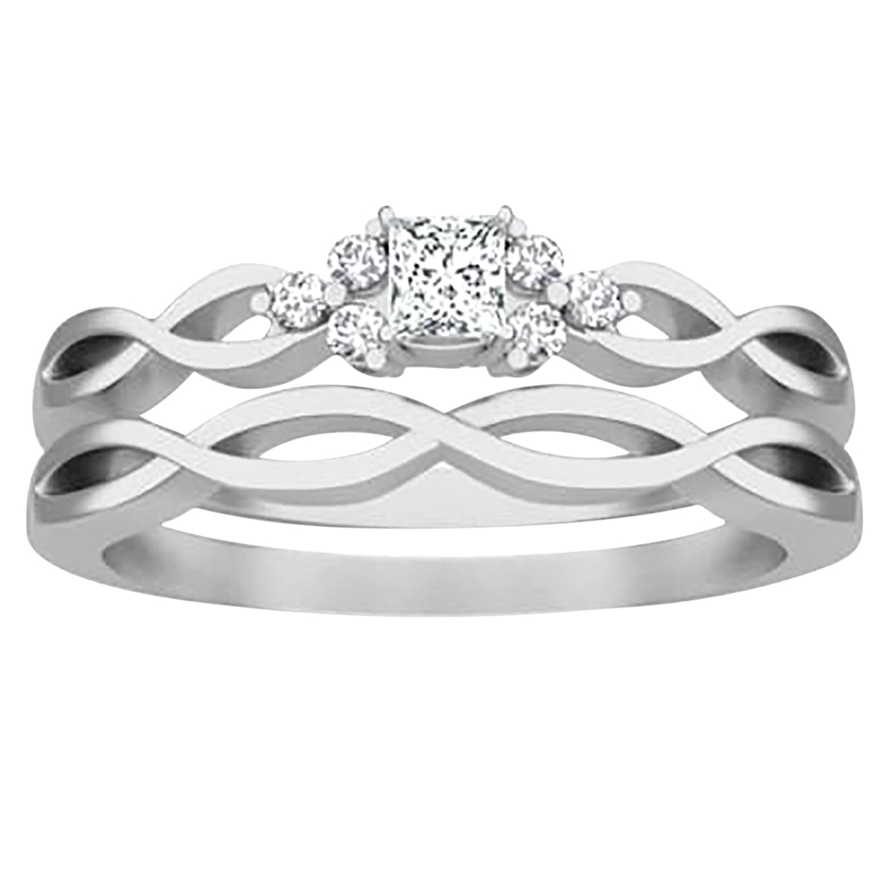Sterling Silver Gold Plated 3 pc Ring Set for Women Minimalist Jewelry