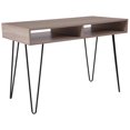 thumbnail image 1 of Franklin Oak Wood Grain Finish Computer Table with Black Metal Legs, 1 of 8