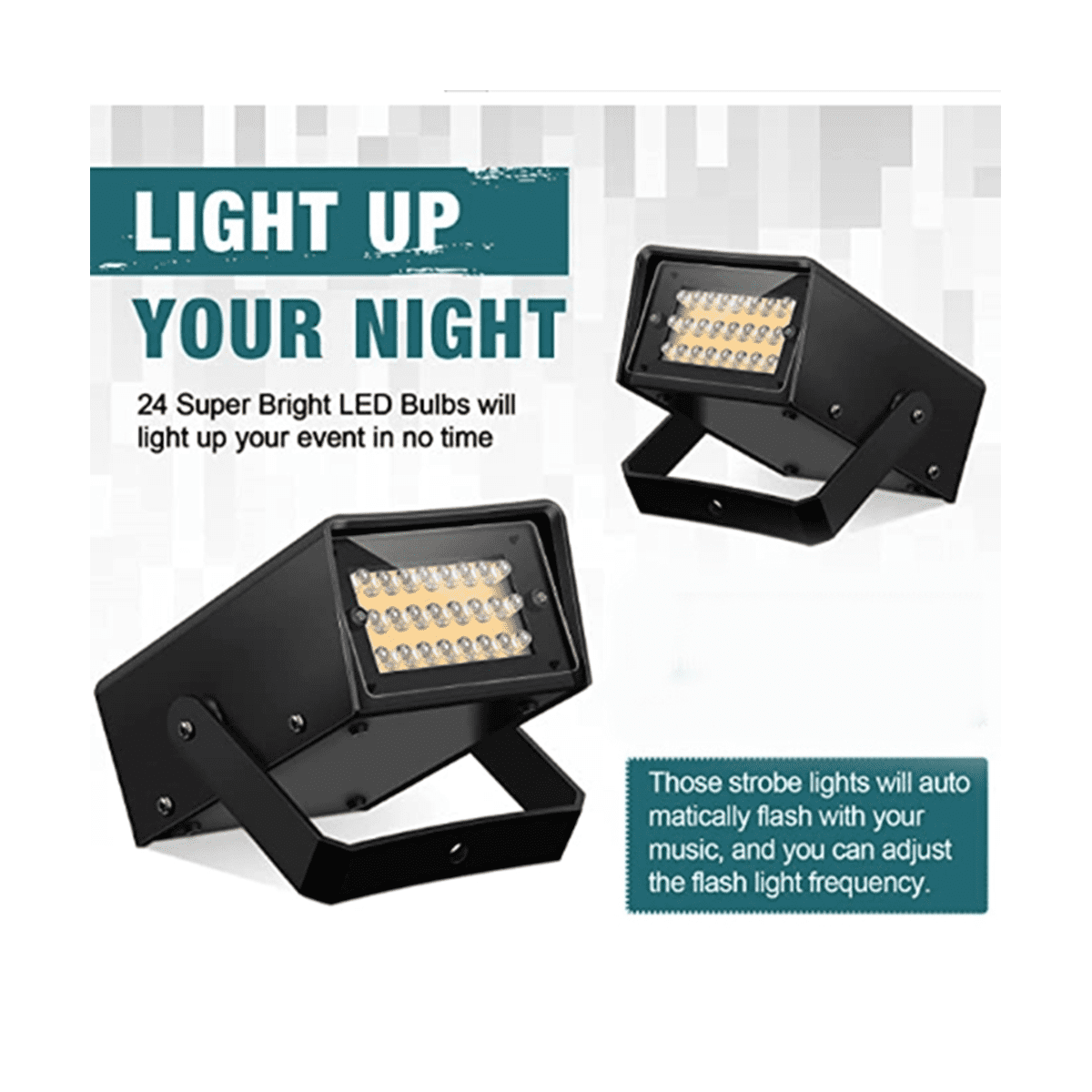 4 Pieces Strobe Lights, Bright LED Strobe Lights Mini Lights Adjustable Flash Speed Control Stage