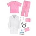 thumbnail image 2 of Boys Outfits Set for Children White Lab Coat Baby Doctors Play Dress Cozy casual clothes Set Pink 130(6-7 Years), 2 of 4