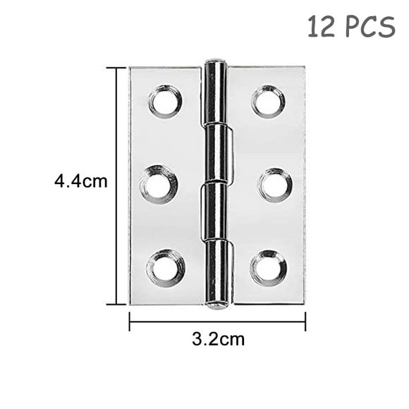 24 pieces hinge stainless steel door-hinges with 6 mounting holes small door hinge hinge joint of wood connections hinges small windows cupboards doors tool boxes jewelery boxes