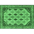 thumbnail image 1 of Ahgly Company Indoor Rectangle Abstract Emerald Green Modern Area Rugs, 2' x 4', 1 of 4