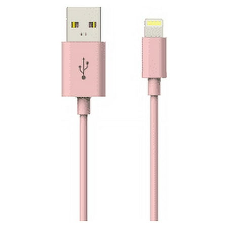 Onn Sync And Charge Cable With Lightning Connector 3Ft Pink