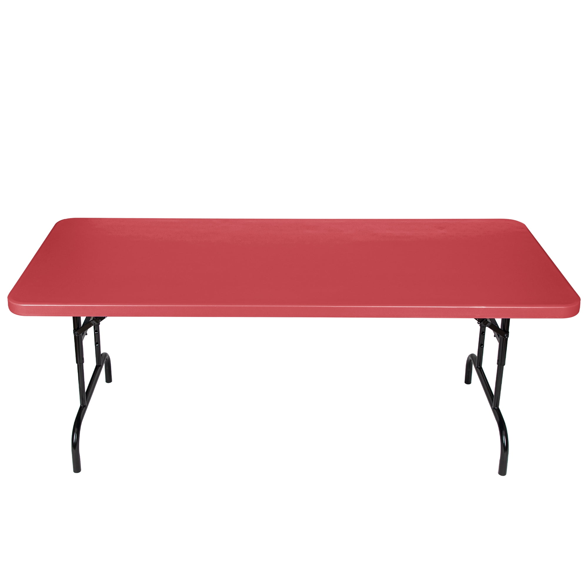 Hampden Furnishings Baldwin Collection Adjustable Folding Table 30"x72" Plastic/Steel, Red