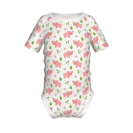 

Adobk Funny Little Pigs Print Baby Climbing Clothes Jumpsuit Rompers Classic Rompers Child Short sleeve Bodysuits-2 Years