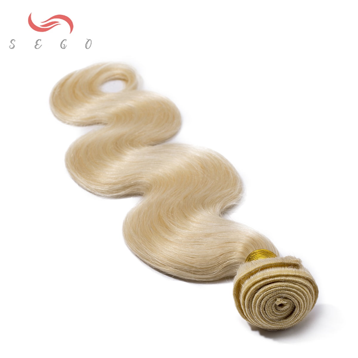 SEGO Platinum Blonde Bundle Straight Remy Human Hair Weft Sew in Hair Extensions for Women Brazilian Hair Weave Double Weft 7A Thick Soft Hand Tied Hair Weave