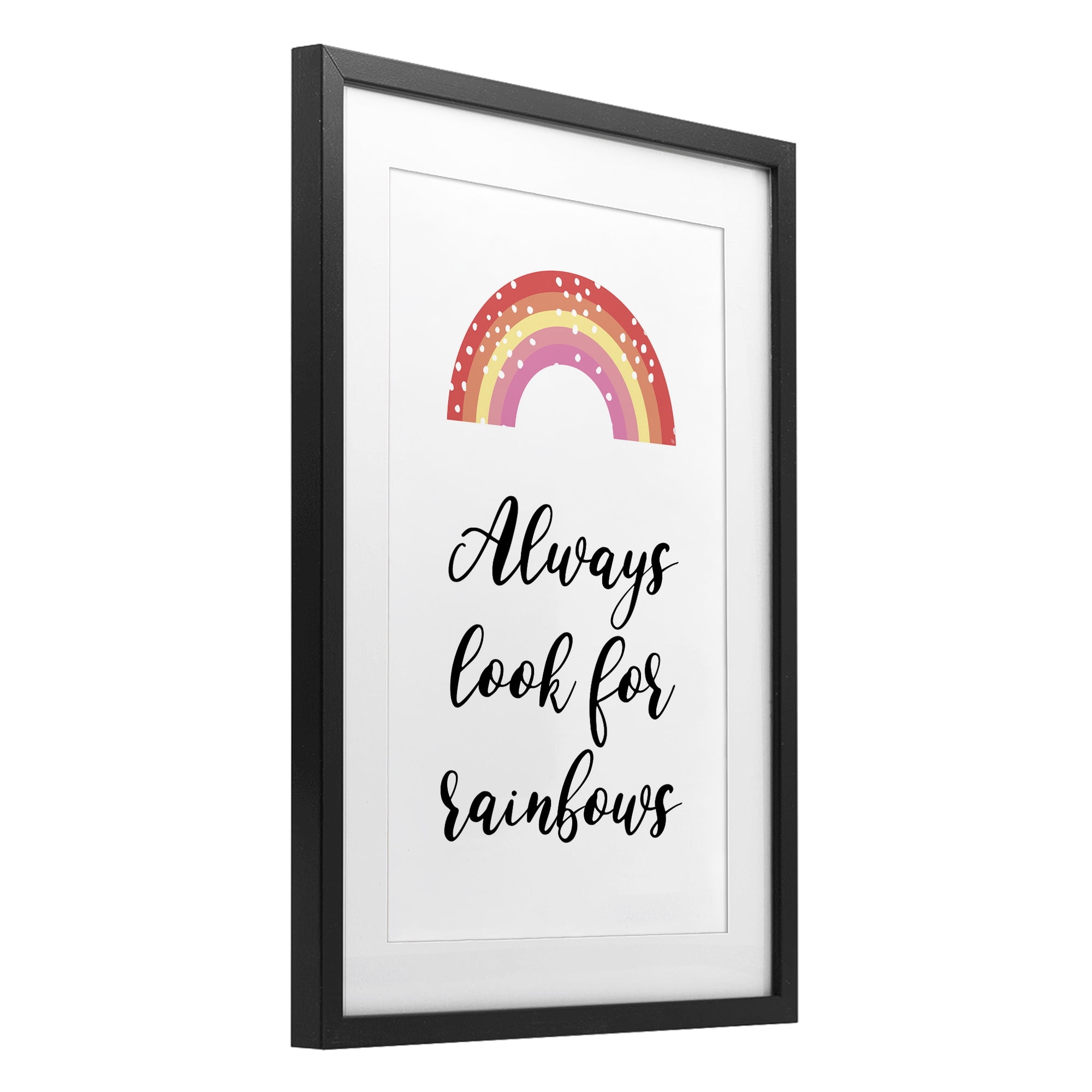 Stupell Industries Always Look For Rainbows Black Framed Print Under Glass, design by Martina Pavlova