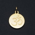 thumbnail image 2 of 201 Stainless Steel 5 pc Chakra 201 Stainless Steel Charms with Jump Rings Flat Round with Om Symbol Golden 14.5x12x1mm Hole: 3mm, 2 of 2