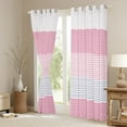 thumbnail image 2 of jejeloiu Geometric Lines Black Out Curtains,Modern Geometric Stripes Curtains Pack of 2 (42x63 Each),Pink White Bedroom Curtains For Girls Boys,Super Cozy Room Decor, 2 of 5